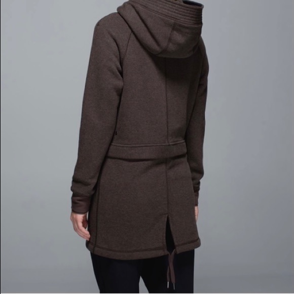 Lululemon Long & Short Of It Jacket Heathered Bark Chocolate Size 8 - Picture 2 of 16